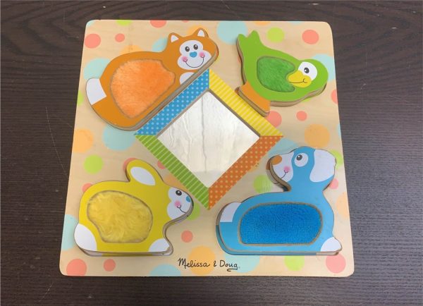 Melissa & Doug First Play Wooden Touch And Feel Puzzle Online now