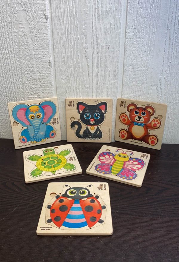 QUOKKA Wooden Puzzles for Toddlers, 6 Pack Online