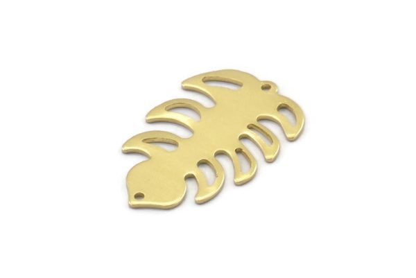 Brass Leaf Charm, 8 Raw Brass Leaf Charms With 2 Holes, Leaf Charm Earrings (30x20x0.80mm) M01747 For Cheap