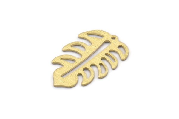 Brass Leaf Charm, 8 Textured Raw Brass Leaf Charms With 1 Hole, Leaf Charm Earrings (30x20x0.80mm) M01776 Online Sale