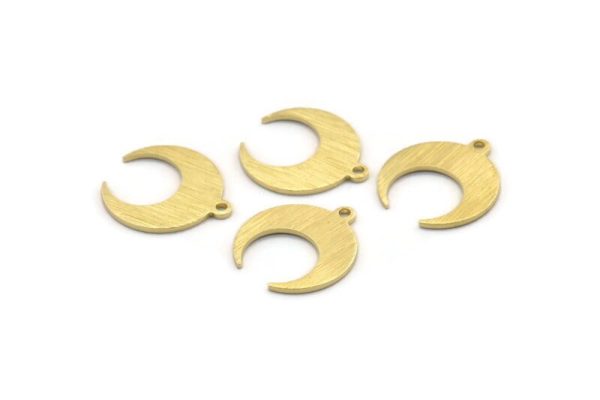 Brass Moon Charm, 12 Textured Raw Brass Crescent Moon With 1 Loop, Earrings (16x14x0.80mm) M01572 Cheap