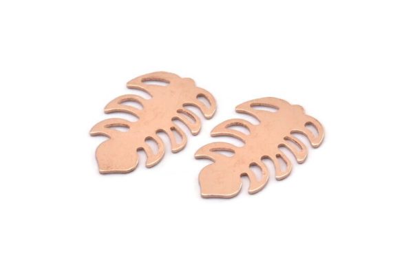 Copper Leaf Blank, 8 Raw Copper Leaf Blanks, Copper Blanks, Stamping Blanks (30x20x0.80mm) M01738 Sale - Image 2