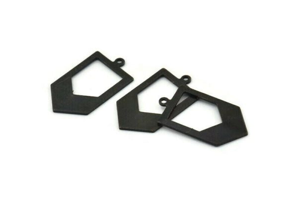 Black Chevron Charm, 8 Oxidized Black Brass Arrow Charms With 1 Loop (27x15x0.80mm) A1595 Discount - Image 3