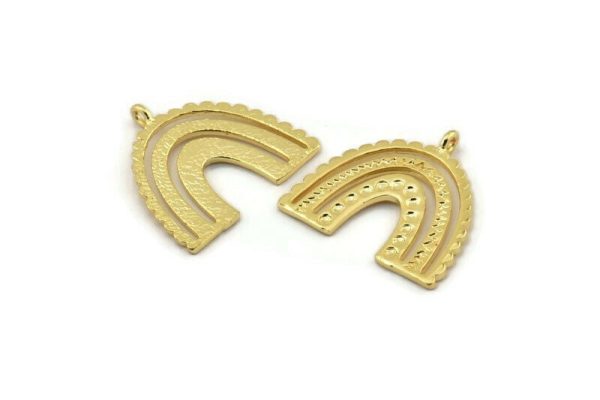 Gold Charm, 2 Gold Plated Brass, Gold Pendants, Charm Pendants, Gold U Shape Charms With 1 Loop (24x22x1.2mm) N1471 Fashion - Image 3