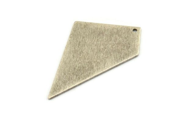 Silver Triangle Charm, 4 Textured Antique Silver Charm Triangle Charms With 1 Hole (41x23x0.80mm) D0568 H1367 Online Sale