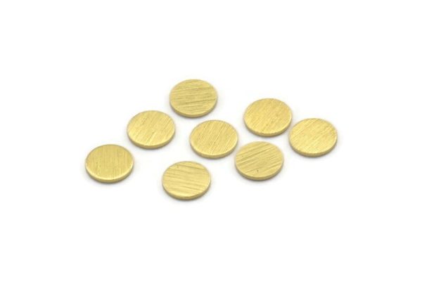 Brass Round Tag, 50 Textured Raw Brass Round Stamping Blanks, Findings (7x0.80mm) M01588 Cheap