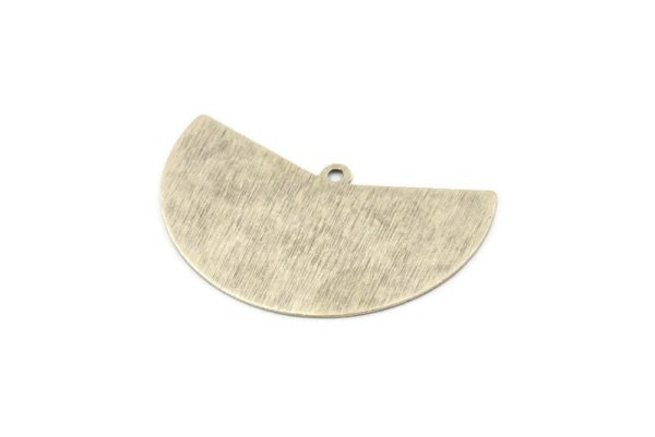Silver Geometric Charm, 4 Textured Antique Silver Plated Brass Fan Charms With 1 Loop, Pendants (38x23x0.40mm) D1241 For Cheap