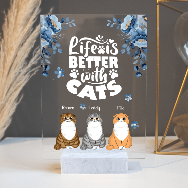 Personalized Cat Acrylic Plaque, Personalized Gift for Cat Lovers, Cat Mom, Cat Dad - AP001PS06 Online now